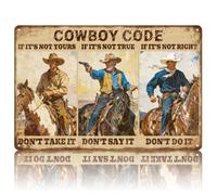 WADORN Cowboy Code Metal Stain Sign, 30x20 cm si ce n'est pas le vôtre ne le prenez pas Signe d'art rétro drôle Western Cowboy Cadeaux Plaque Restaurant Garage Bar Home Man Cave Wall Poster