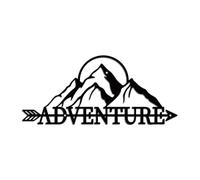 WADORN Décoration Murale en Métal de Montagnes, Décoration Murale en Métal Représentant des Montagnes et Mots D'Aventure Idéale pour Maison Chambre Salle de Bain 17x38cm