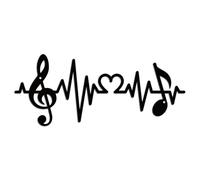 WADORN Décoration Murale en Métal de Notes de Musique, Sculpture Murale Décorative en Métal Battement de Cœur Musical Vintage Note D'Amour Ornement à Suspendre pour Chambre Galerie Studio 38x16cm