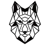 WADORN Décoration Murale en Métal Représentant un Loup, Sculpture Murale en Forme de Tête de Loup Plaque Décorative Sculpture Murale en Forme D'Animal pour Porche Maison Salon Chambre Bureau 28x38cm