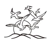 WADORN Décoration Murale en Métal Représentant une Mouette Oiseau, Volant Troupeau Oiseaux de Mer Art Mural Décoration Suspendue Signes Sculpture Murale Statues Décor pour Maison Salon, 23.6x30cm
