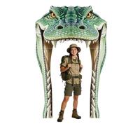 WADORN Décorations de Porte en Forme de CrocodiBannières D'Anniversaire Sur Thème des Animaux Sauvages Décoration de Porche JungReptiles Fond Photo Suspendu 269x172cm