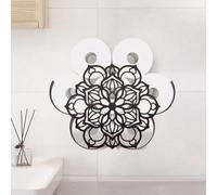 WADORN Étagère Porte Papier Hygiénique de Fleur de Datura, Rangement Mural de Papier Toilette pour 8 Rouleau Supplémentaire Toilette en Métal Porte Rouleau de Papier à Fleurs pour Salle de Bain