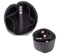 WADORN Insert D'Organisateur de Sac à Main en Feutre, Doublure D'Insertion de Sac à Main pour LV Cannes Organisateur de Sac Seau Rond en Forme D'Insertion Intérieure pour Sac de Maquillage Seau, Noir
