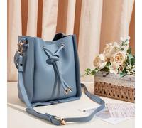 WADORN Kit de Couture de Sac Seau en Similicuir DIY, Ensemble de Fabrication de Sacs Fourre Tout pour Femmes Sac à Bandoulière en Similicuir Accessoires de Fabrication de Matériel, 22x20x10cm, Gris