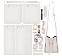 WADORN Kit de Couture de Sac Seau en Similicuir DIY, Ensemble de Fabrication de Sacs Fourre Tout pour Femmes Sac à Bandoulière en Similicuir Accessoires de Fabrication de Matériel, 22x20x10cm, Rose