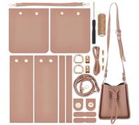 WADORN Kit de Couture de Sac Seau en Similicuir DIY, Ensemble de Fabrication de Sacs Fourre Tout Sac à Bandoulière en Similicuir Accessoires de Fabrication de Matériel, 22x20x10cm, Chameau