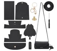 WADORN Kit de Fabrication de Sac à Bandoulière en Cuir PU - Accessoires de Couture Faits à la Main pour DIY Sacs à Main - Ensemble de Matériaux pour Artisanat, Noir