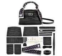 WADORN Kit de Fabrication de Sacs à Main DIY, Ensemble de Fabrication de Sac à Bandoulière en Cuir PU, Sac à Bandoulière de Couture à la Main, Ensemble Complet de Matériaux Accessoires, Noir