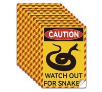 WADORN Lot de 10 étiquettes autocollantes en PVC avec inscription « Caution Watch Out For Snakes » - 18 x 13 cm