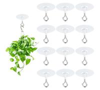 WADORN Lot de 12 crochets de plafond auto-adhésifs en acier inoxydable solides sans perçage - Crochets muraux imperméables pour la maison, le bureau, les plantes, les carillons éoliens, les lanternes