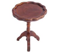 WADORN Mini table d'appoint ronde en bois pour maison de poupée miniature à l'échelle 1:12, table basse simple pour maisons de poupée, accessoires de décoration, marron