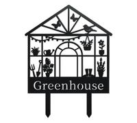 WADORN Piquets de Jardin Décoratifs en Métal de Serre, Statues D'Extérieur en Métal Oiseau en Pot Une Plante Amusante Maison de Jardin Silhouette Noire Décoratifs pour Cour Terrasse Pelouse