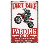 WADORN Plaque de Moto Tout Terrain, Plaque en Métal Vintage de Motocross Cadeaux Panneau Rétro Amusant Stationnement Vélo Sale Uniquement Décoration Murale pour Amateurs Moto Chambre Hommes, 20x30cm