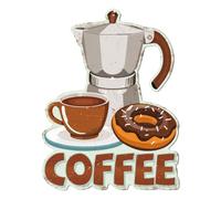 WADORN Plaque en Métal Vintage de Café, 28x37cm Plaque Métallique Humoristique de Tasse à Café Idéale pour un Café une Tasse à Café Ou un Beignet Affiche Murale pour Coin Café Station Café Bar