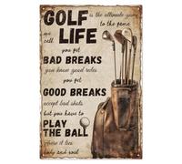 WADORN Plaque Métallique Vintage Golf Life, 20x30cm Plaque Murale Humoristique en Étain avec Citation de Motivation pour Club de Golf Décoration pour Garage Bar Pub Caverne D'Homme