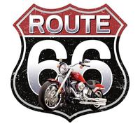 WADORN Plaque Métallique Vintage Route 66 Highway, Plaque Murale Humoristique en Étain pour Garage Caverne D'Homme Route 28.1x28 moto Décoration pour Bar Club Salle de Bain 66cm