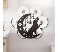 WADORN Porte Papier Toilette en Métal Boho Dog Moon, Support de Rangement de Papier Toilette Décoratif de Chien Mignon 8 Rouleau Supplémentaire Support de Rangement de Papier Toilette pour Salle