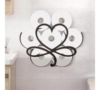 WADORN Porte Papier Toilette en Métal Infinity Heart, Rangement Décoratif Papier Toilette en Métal de Cœur Noir pour 8 Rouleau Supplémentaire Organiseur Mural Amusant et Autoportant pour Armoire