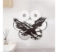 WADORN Support de Rouleau Porte Papier Hygiénique Eagle, Rangement Mural de Papier Toilette en Métal d'aigle Support Mural Amusant Porte Rouleau pour 8 Rouleau Supplémentaire pour Salle de Bain