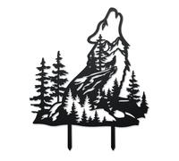 WADORN Wolf Forest Métal Jardin Piquets Décoratifs, Iron Wolf Silhouette D'Extérieur Piquet pour Jardin Pelouse Patio Crémaillère Pendaison Décoration Maison Artistique