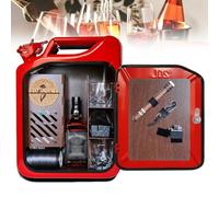 WADPP Armoire à vin créative Jerry Can 20 L, Armoire à Whisky, Mini-boîte de Rangement Portable verrouillable, Cadeau d'anniversaire pour Votre Mari, Votre père ou Un ami,Red