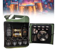 WADPP Mini-Bar Jerry Can, Meuble Bar à Whisky, Meuble à Boissons Portable Personnalisé De 5 L / 20 L, Cadeau De NoëL Ou d'anniversaire pour Votre Mari, Votre PèRe Ou Un Ami,Green-20L
