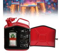 WADPP Mini-Bar Jerry Can, Meuble Bar à Whisky, Meuble à Boissons Portable Personnalisé De 5 L / 20 L, Cadeau De NoëL Ou d'anniversaire pour Votre Mari, Votre PèRe Ou Un Ami,Red-5L
