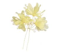 WADUbi, Épingles à cheveux mariée en perles, U fleuries faites main avec cristaux, jaune, pour mariages, soirées et événements