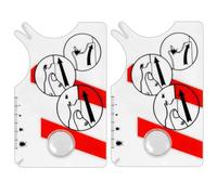 WADY Lot de 2 cartes à tiques pour humains, avec loupe, enlève rapidement et doucement les tiques de l'animal ou des personnes pour enlever rapidement et en toute sécurité les tiques chez les animaux