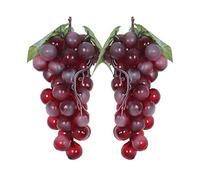 Wady Lot de 2 grappes de Raisin en Plastique - 2 x 17 cm - Rouge
