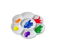 Wady Lot de 2 palettes à Peinture en Plastique en Forme de Fleur - Blanc