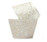 Wady Lot de 50 décorations pour cupcakes/muffins en dentelle de papier Découpe laser Motif papillons dansants