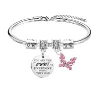 Waeceip Bracelet à breloques pour tante, anniversaire, Noël, de la part d'un neveu, d'une nièce, cadeau inspirant pour tante, bracelet de Saint-Valentin