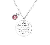 Waeceip Collier à breloques pour tante et nièce - Cadeau d'anniversaire pour femme - Cadeau d'anniversaire pour femme - Cadeau de remise de diplôme de Noël pour femme de la part d'une tante
