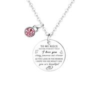 Waeceip Collier avec breloque pour nièce, cadeau d'anniversaire « I Love You » pour femme, cadeau d'anniversaire, de remise de diplôme, de Noël de la part d'une tante