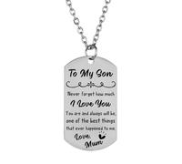 Waeceip Collier avec plaque d'identité pour fils de la part de maman, papa, I Love You, pour anniversaire, remise de diplôme, pour homme