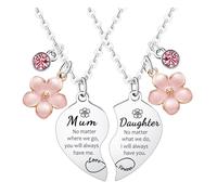 Waeceip Lot de 2 colliers assortis pour maman, fille, cadeaux pour maman et fille, cadeaux pour la fête des mères, cadeaux de la part des filles, bijoux cadeau pour mère, cadeau de Noël