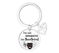 Waeceip Porte-clés masque de théâtre musical pour les amateurs de théâtre, cadeaux pour femmes, hommes, enseignants de musique, directeur, acteur, actrice, cadeau dramatique, cadeau de Noël ou