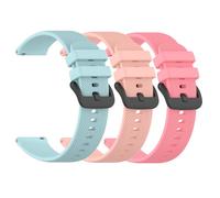 Waekethy 20mm Bracelets pour Garmin Bounce 2/Bounce, Bracelets de montre de rechange en silicone Compatibles avec Xplora X6 Play/X6 Pro/Cosmo jrtrack 5 pour Enfants (Bleu clair + rose clair + rose)