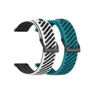 Waekethy 22mm Bracelets pour Suunto Race 2/Race S/9 Peak Pro, Bracelets de montre de rechange en silicone Compatibles avec Garmin Venu 4 45MM/Venu 3/Forerunner 570 47MM (Blanc + Bleu)