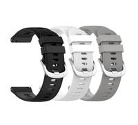 Waekethy Bracelet pour Amazfit Active 2/Active 2 Sqaure, 20mm Bracelets de montre en silicone Compatibles avec Garmin Vivoactive 6/Vivoactive 5/Vivoactive 3/Approach S40 (Noir + Blanc + Gris)