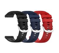 Waekethy Bracelet pour Amazfit Active 2/Active 2 Sqaure, 20mm Bracelets de montre en silicone Compatibles avec Garmin Vivoactive 6/Vivoactive 5/Vivoactive 3/Approach S40 (Noir + Bleu + Rouge)