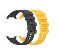 Waekethy Bracelets de Montre pour Samsung Galaxy Watch 8 40MM 44MM, Bracelet Sport Souple en Silicone Respirant Résistant à la Transpiration Compatible avec Galaxy Watch 8 Classic 47MM (Gris + jaune)