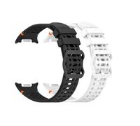 Waekethy Bracelets de Montre pour Samsung Galaxy Watch 8 40MM 44MM, Bracelet Sport Souple en Silicone Respirant Résistant à la Transpiration Compatible avec Galaxy Watch 8 Classic 47MM (Noir + blanc)