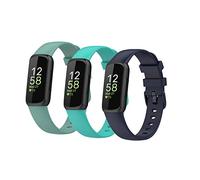 Waekethy Bracelets pour Fitbit Inspire 3, Silicone Bracelet de Montres Remplacement Bracelet Compatible avec Fitbit Inspire 3 (S, Vert+Teal+Bleu)