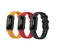 Waekethy Bracelets pour Fitbit Inspire 3, Silicone Bracelet de Montres Remplacement Bracelet Compatible avec Fitbit Inspire 3 (S, Jaune+Rouge+Noir)