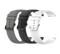 Waekethy Bracelets pour Garmin Forerunner 265/255, Bracelet montre 22mm Silicone Compatible avec Huawei Watch GT 2 46MM (Noir+gris+blanc)