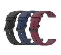 Waekethy Bracelets pour Garmin Forerunner 265/255, Bracelet montre 22mm Silicone Compatible avec Huawei Watch GT 2 46MM (Noir+bleu+rouge)