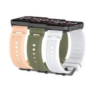 Waekethy Bracelets pour Garmin Venu X1, 24mm Bracelets de montre de rechange en silicone Sports Strap Compatibles avec Ticwatch Pro 5/Pro5 Enduro/Atlas/Suunto 9/7/D5 (Rose + vert + blanc)